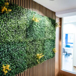 Green wall with plants in modern office